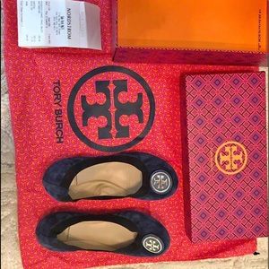 Tory Burch Minnie flats 7 like new